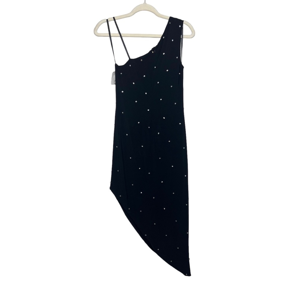 NWOT MAC DUGGAL Ieena Asymmetric Rhinestone Embellished Midi-Dress. Size 4 - Picture 4 of 11